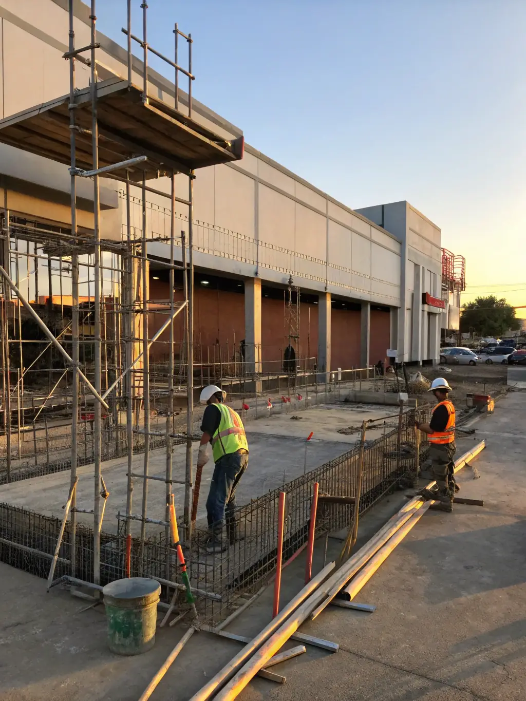 An image depicting the structural reinforcement of a section of the church's wall, highlighting the efforts to stabilize and protect the building's architecture.